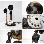 Телефонный аппарат «AT&T Western Electric dial phone». 1918-1925 год выпуска, производитель «Western Electric», США. Один из первых массовых телефонов с дисковым номеронабирателем (у этого экспоната диск и провод динамика заменены в 1980-х гг.).