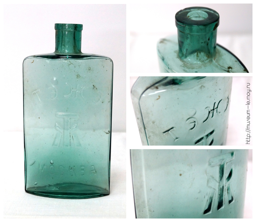 Флакон для парфюмерной продукции «ТэЖэ» - фабрики «Трест эфиро-жировых эссенций», ранее «Трест Жиркость». 1920-1930-е годы.