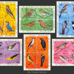 Серия марок «Birds», полные сцепки. Республика Бурунди, январь 1971