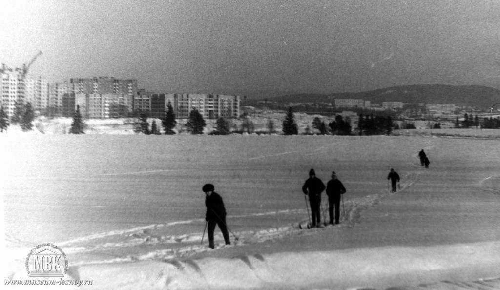 Лыжная прогулка по пруду. фото из архива музея