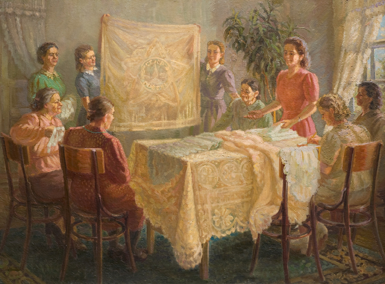 А.М. Киркиж, Вологодские кружевницы, 1948.