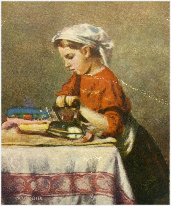 Игорь Иванович Ершов, «Маленькая дочь Ксения гладит», 1950